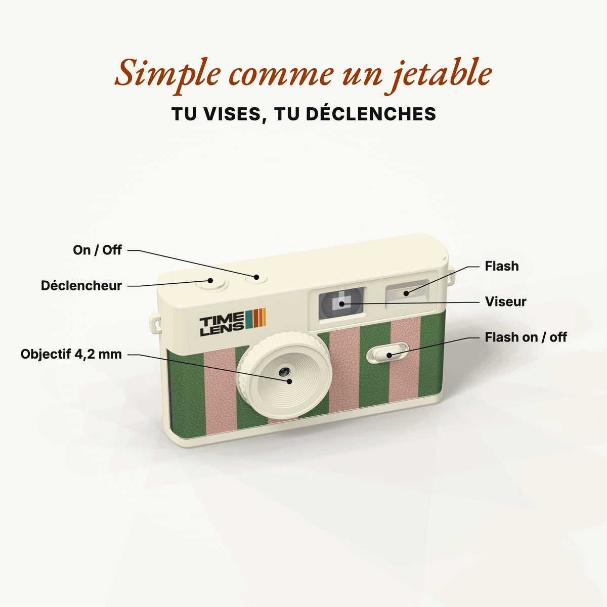 Appareil photo TimeLens® Cream rosemary - TIME LENS - TL0123 -