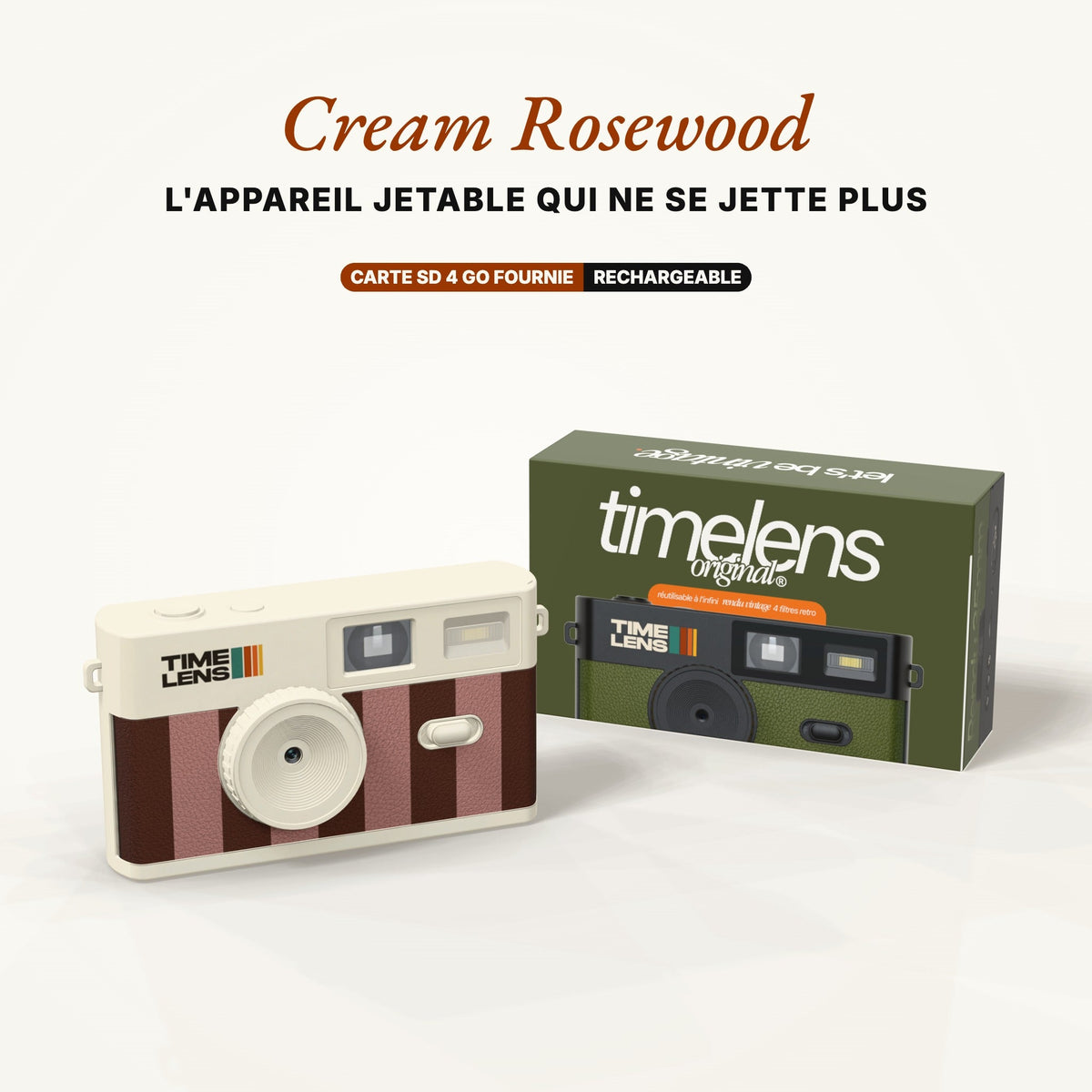 Appareil photo TimeLens® Cream Rosewood - TIME LENS - TL0115 -