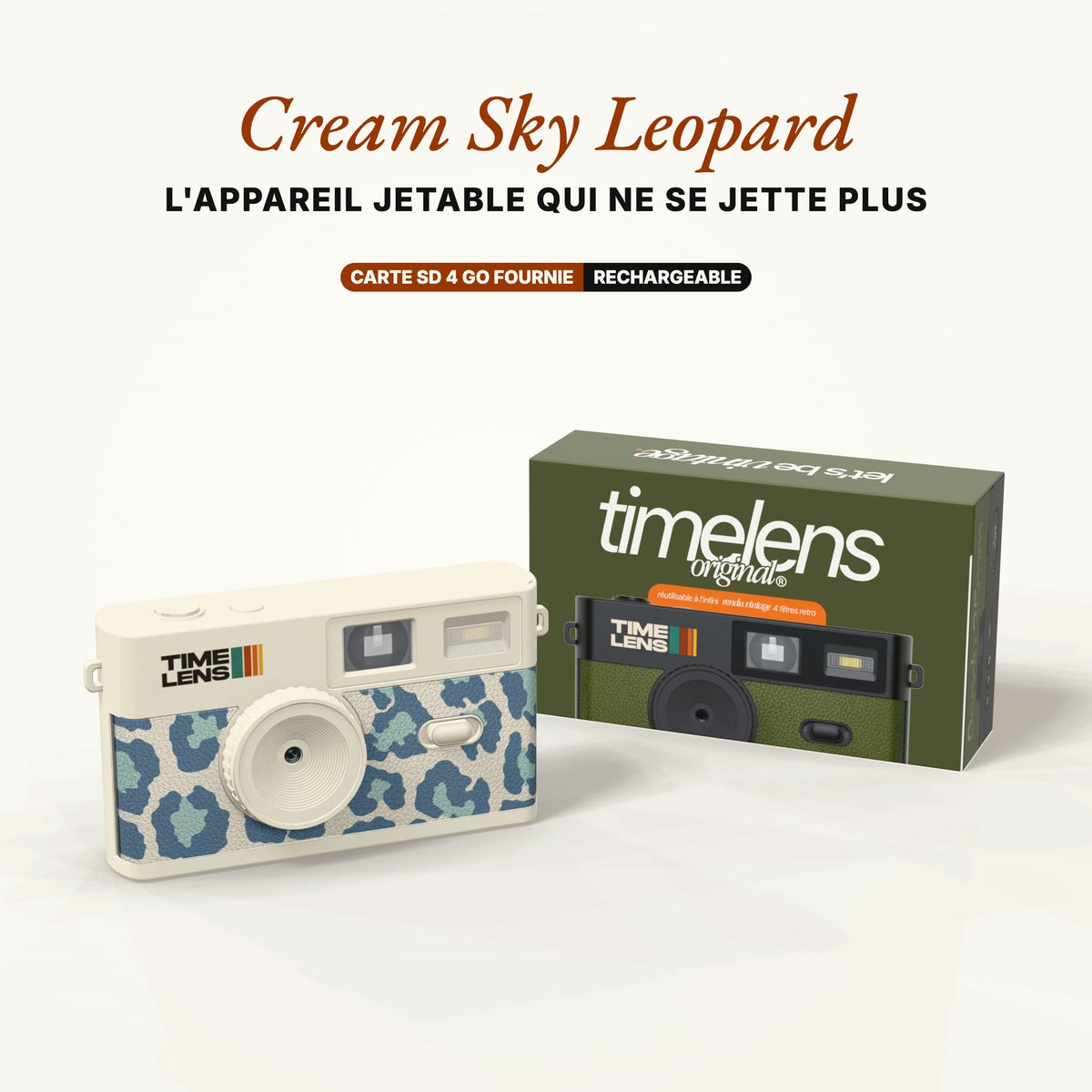 Appareil photo TimeLens® Cream Sky Leopard - TIME LENS - TL0117 -