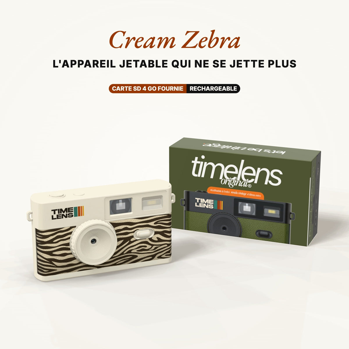 Appareil photo TimeLens® Cream Zebra - TIME LENS - TL0120 -