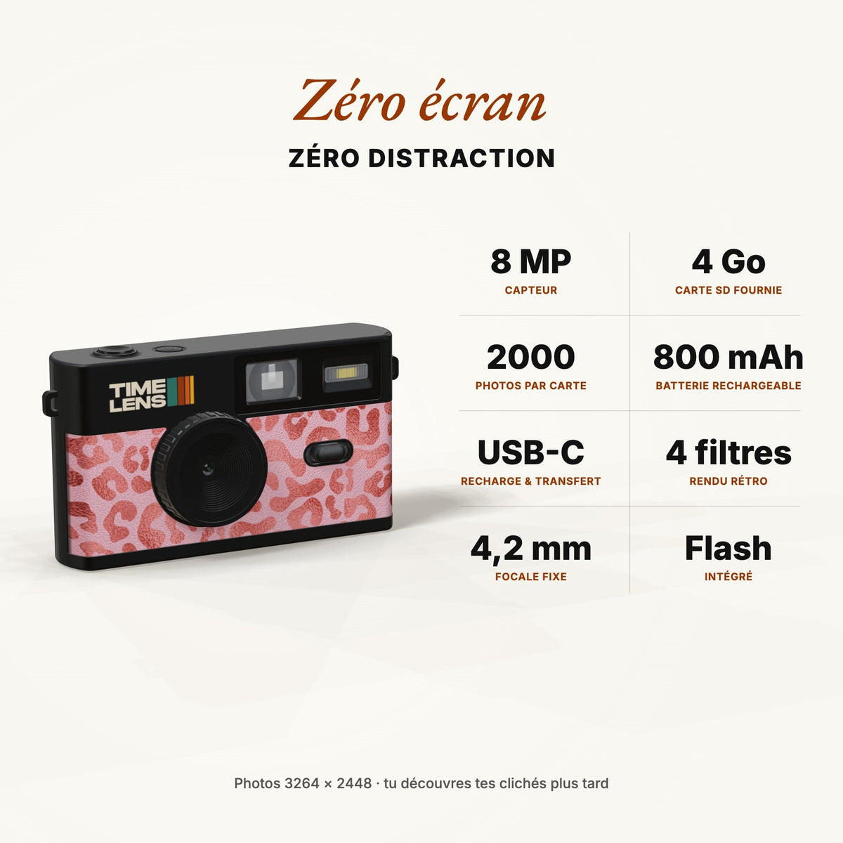 Appareil photo TimeLens® Pink Leopard - TIME LENS - TL0112 -