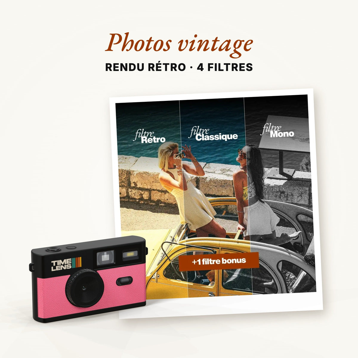 Appareil photo TimeLens® Noir & Rose