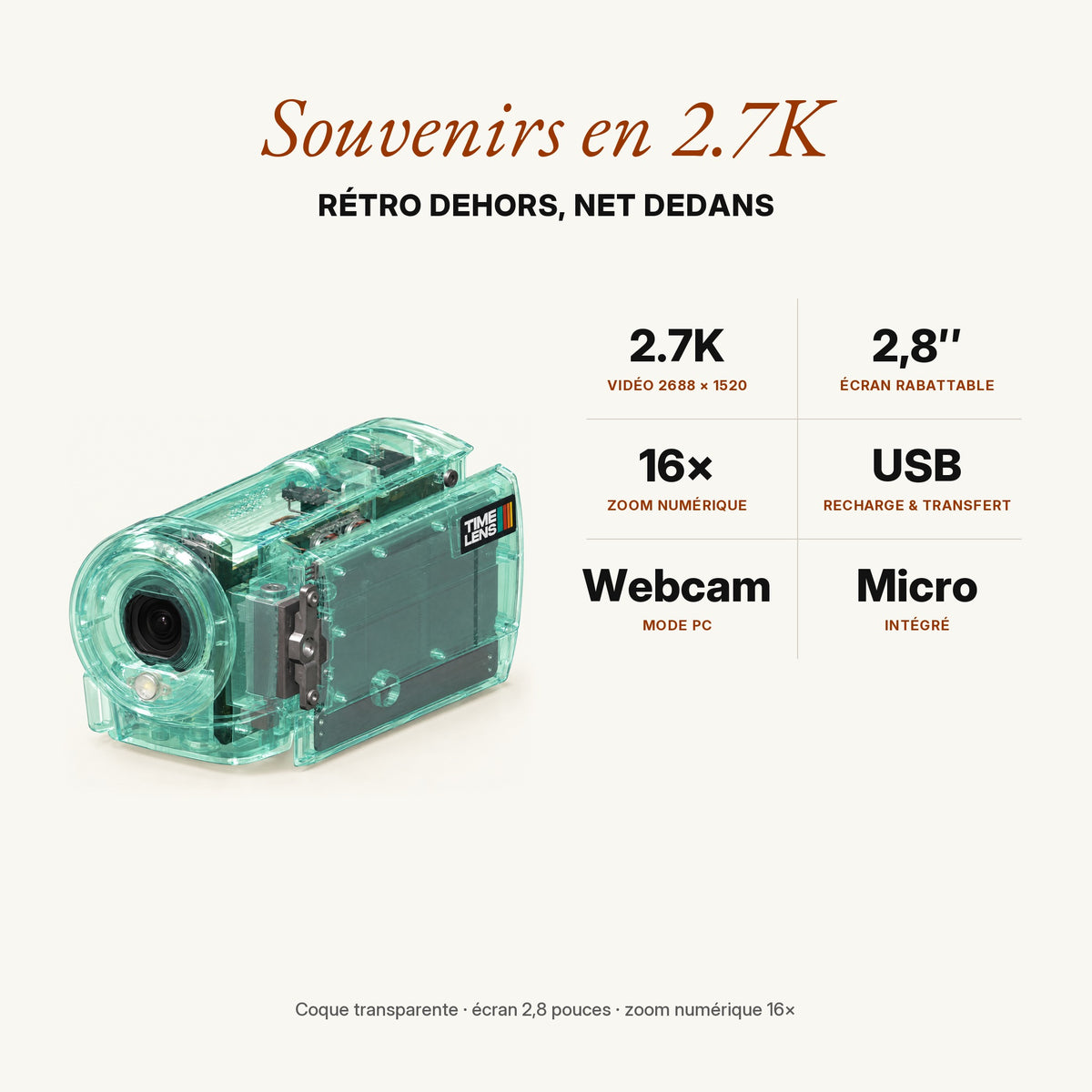TimeLens® Replay Vert d'eau – caractéristiques