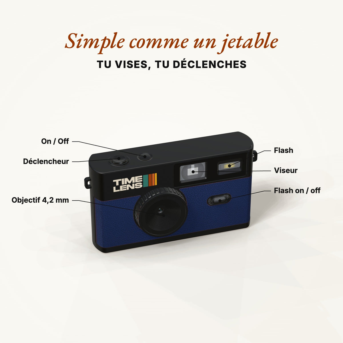 Appareil photo TimeLens® Bleu - TIME LENS - TL0104 -