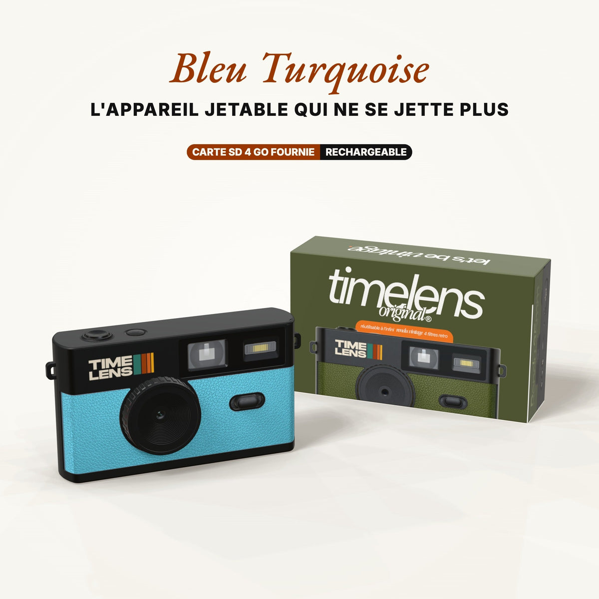 Appareil photo TimeLens® Bleu Turquoise - TIME LENS - TL0103 -