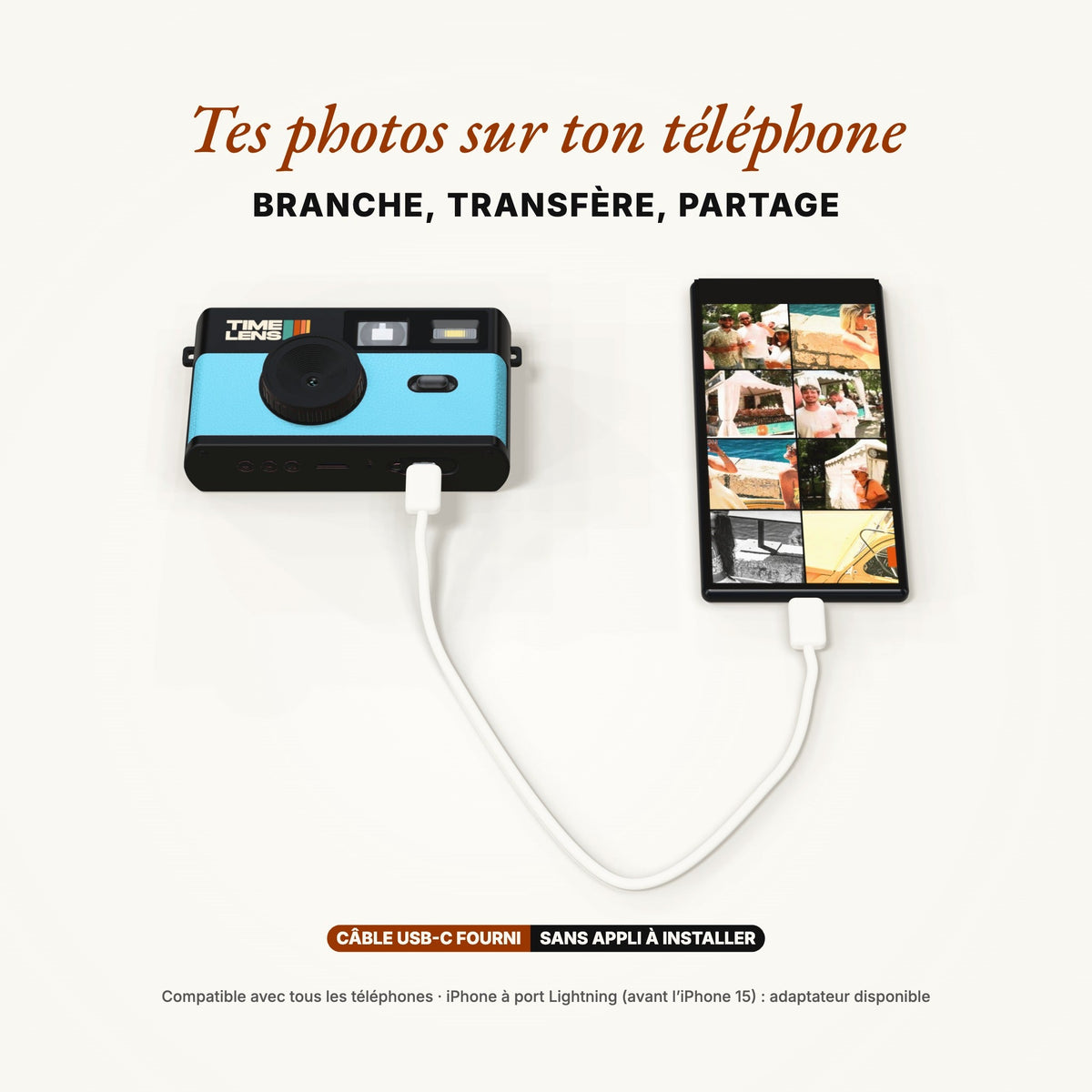 Appareil photo TimeLens® Bleu Turquoise - TIME LENS - TL0103 -