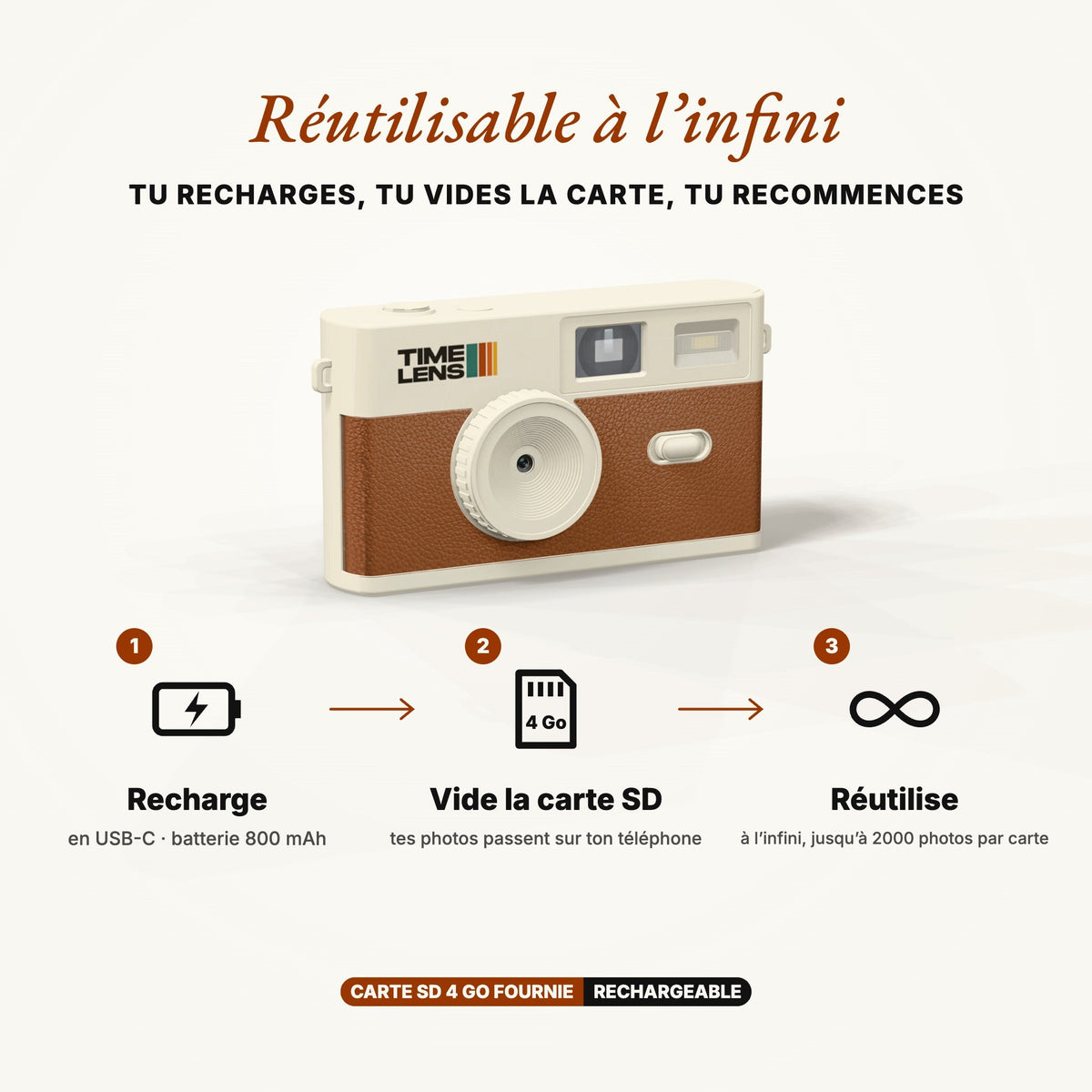 Appareil photo TimeLens® Cream Brown