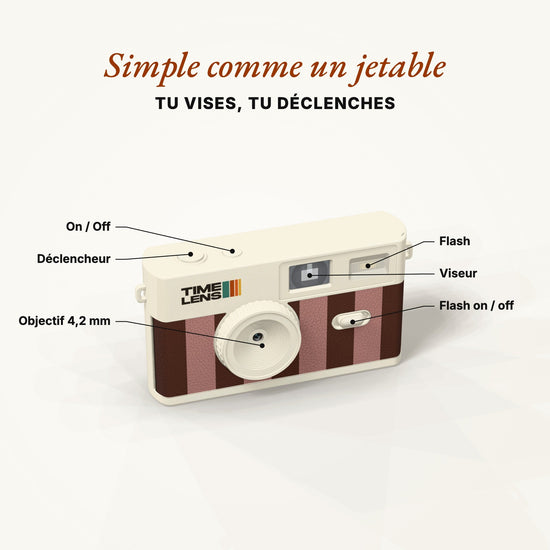 Appareil photo TimeLens® Cream Rosewood - TIME LENS - TL0115 -