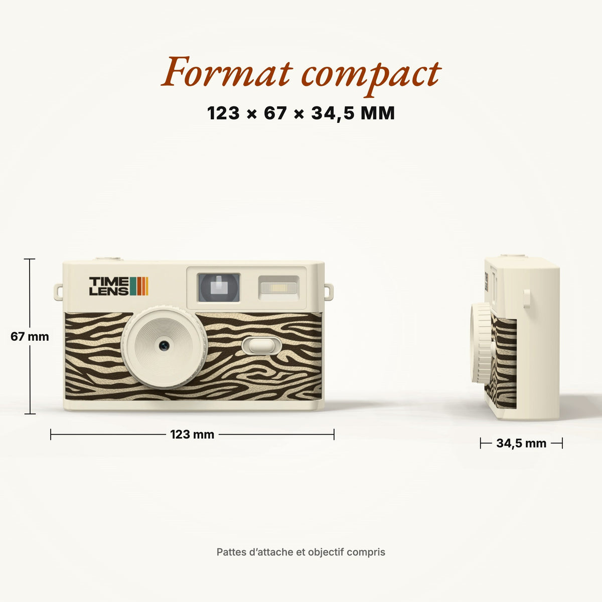 Appareil photo TimeLens® Cream Zebra - TIME LENS - TL0120 -