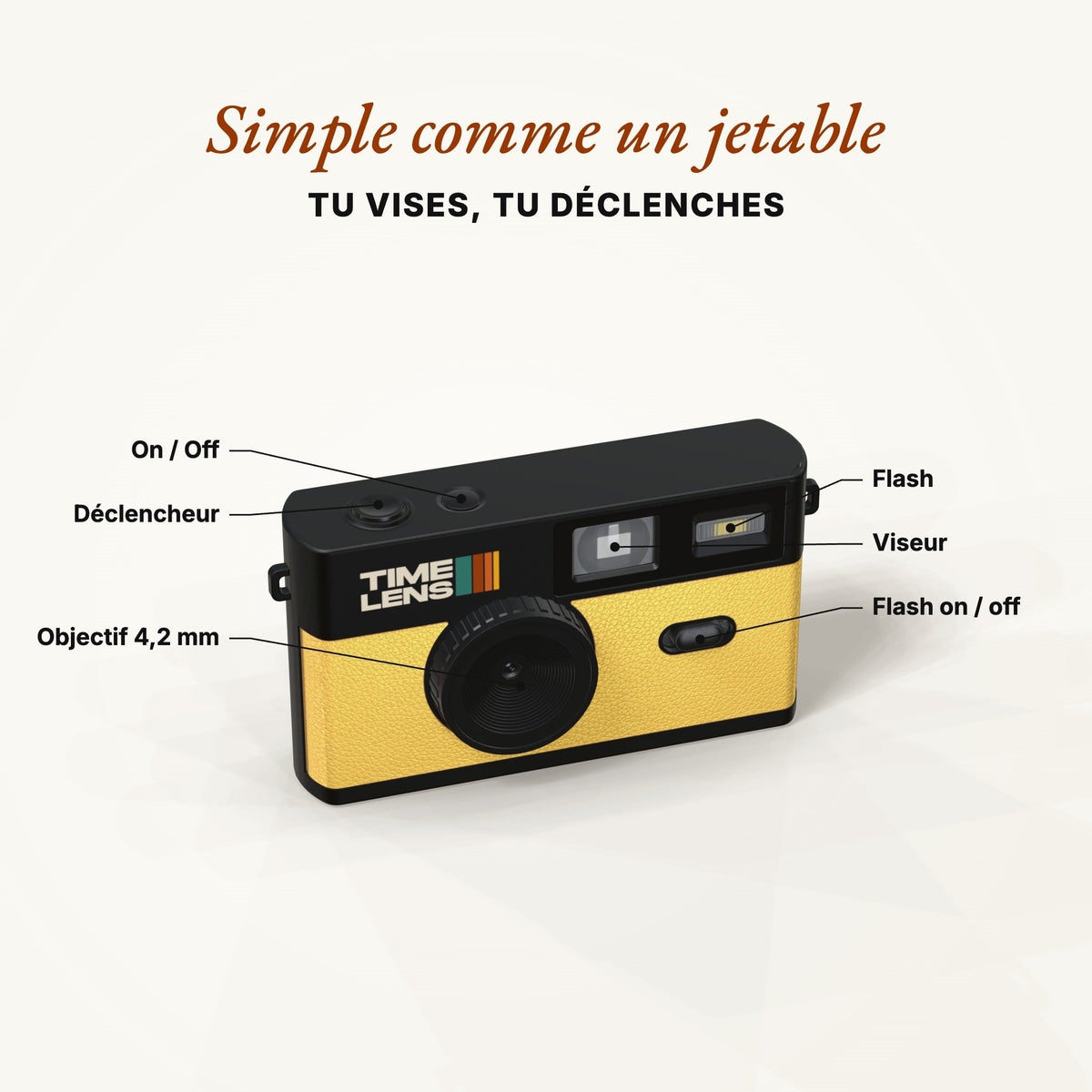 Appareil photo TimeLens® Jaune - TIME LENS - TL0105 -