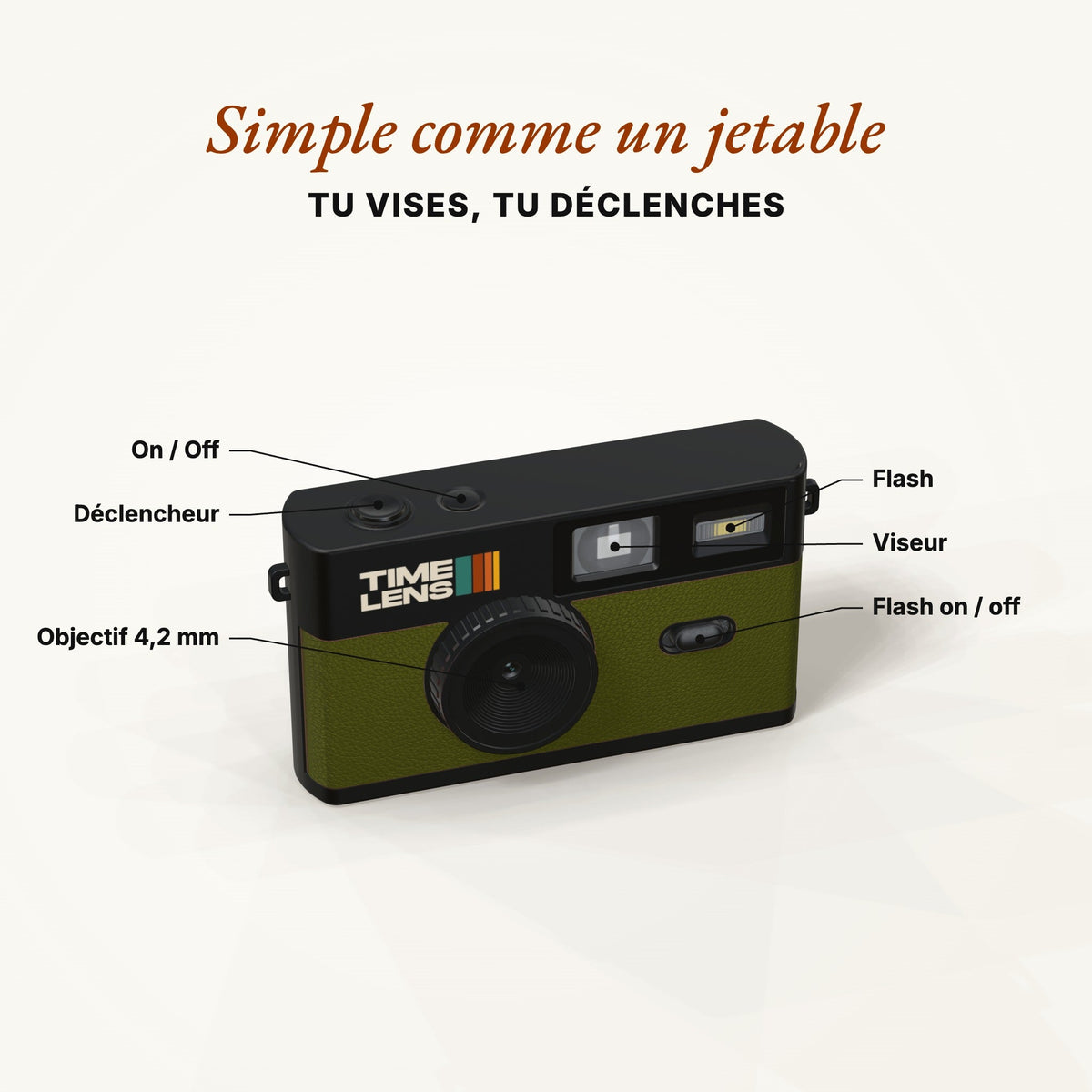 Appareil photo TimeLens® Kaki - TIME LENS - TL0108 -