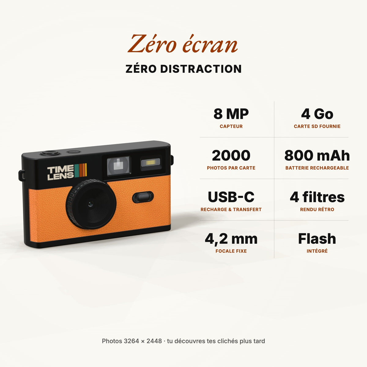 Appareil photo TimeLens® Orange - TIME LENS - TL0102 -