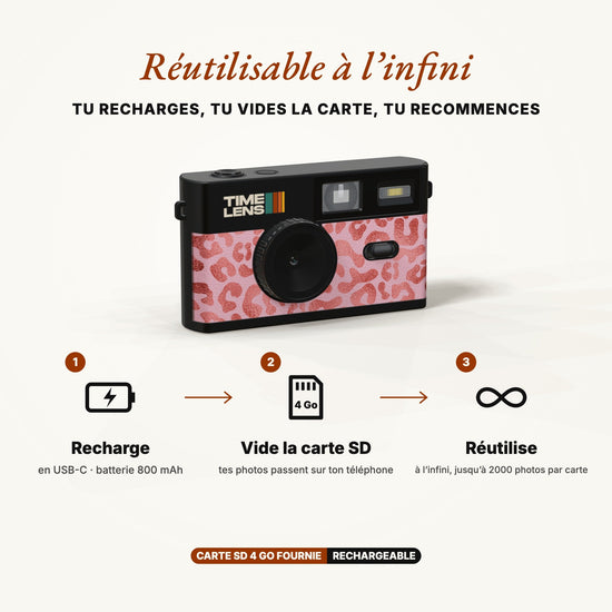 Appareil photo TimeLens® Pink Leopard - TIME LENS - TL0112 -