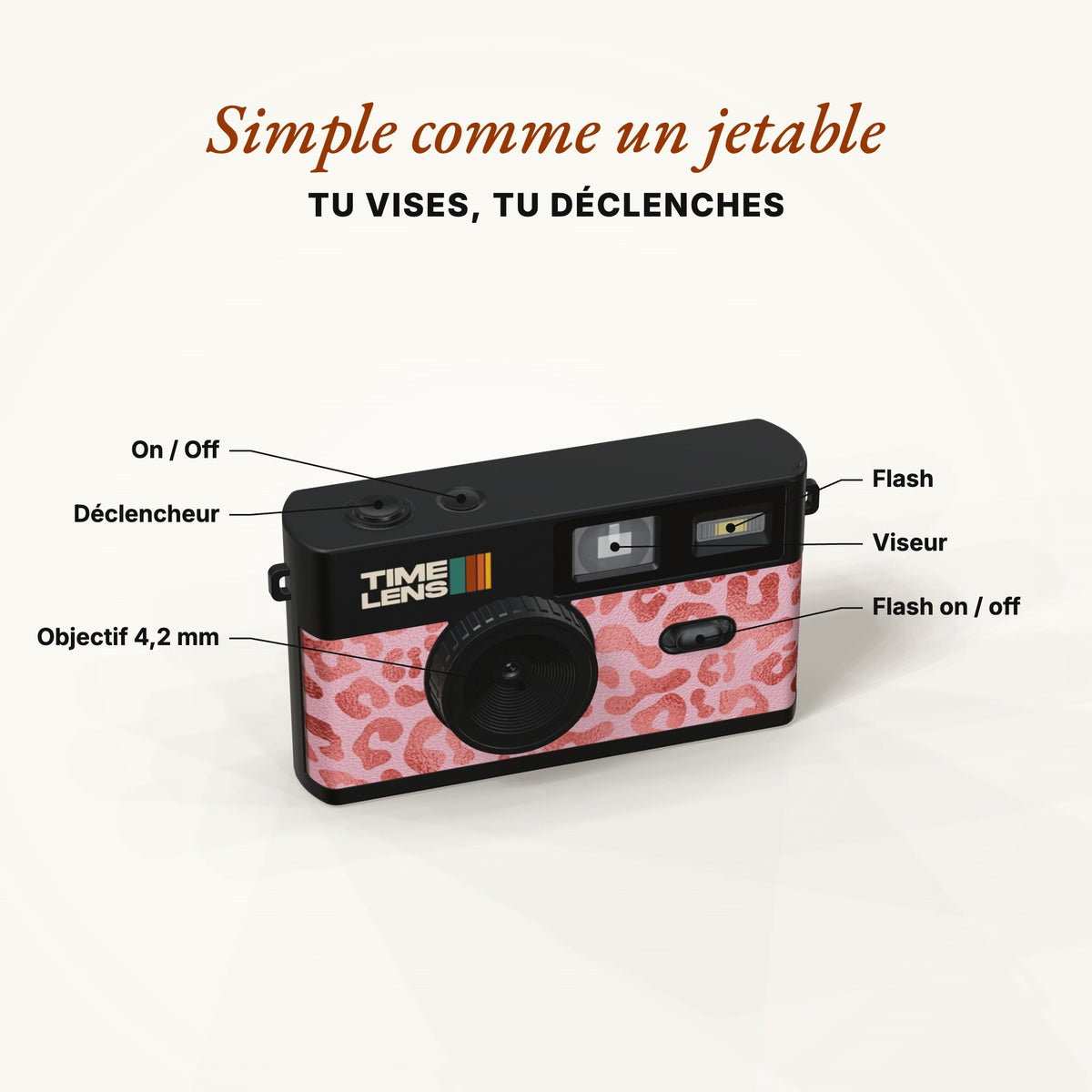Appareil photo TimeLens® Pink Leopard - TIME LENS - TL0112 -