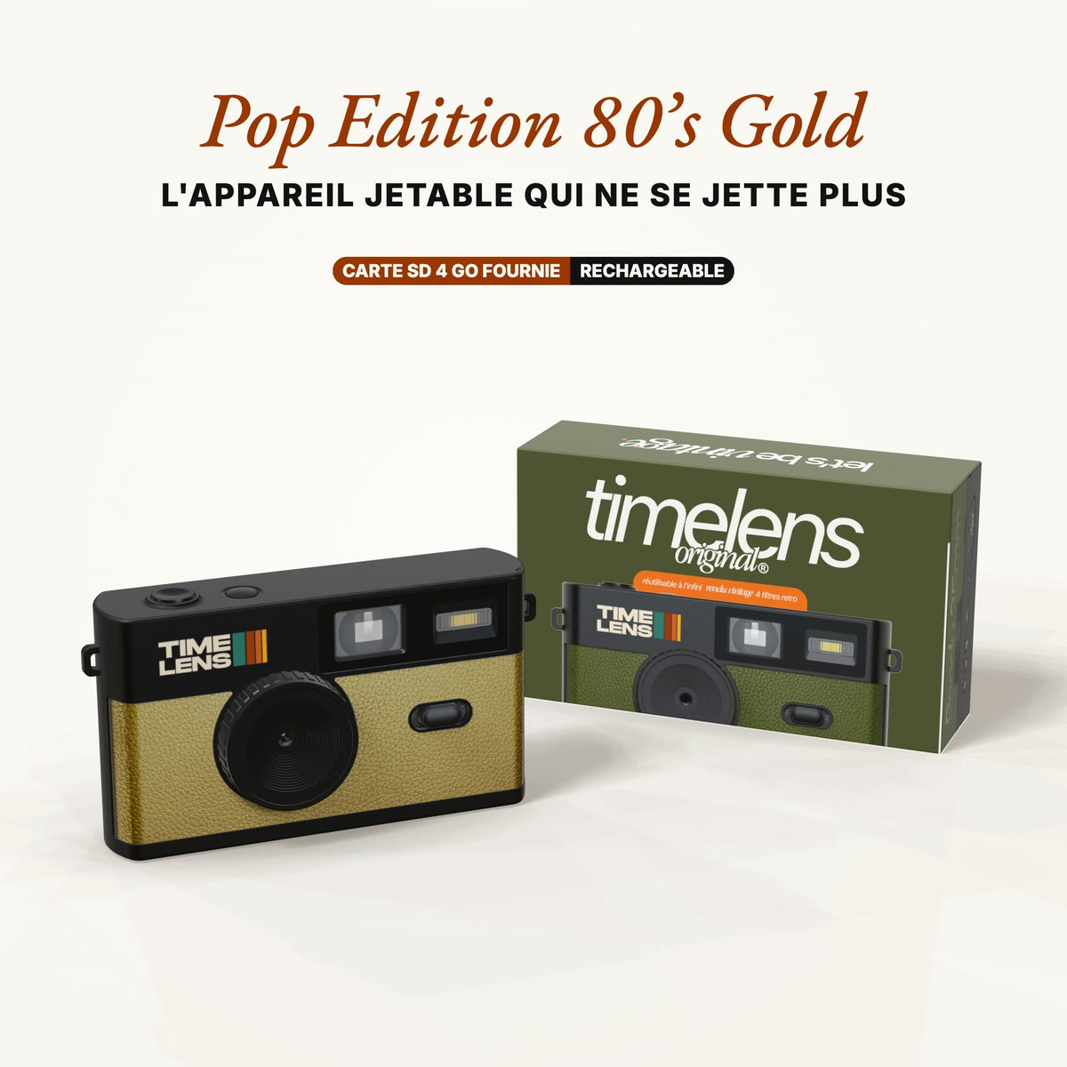 Appareil photo TimeLens® POP EDITION 80's Gold - TIME LENS - TL0201 -