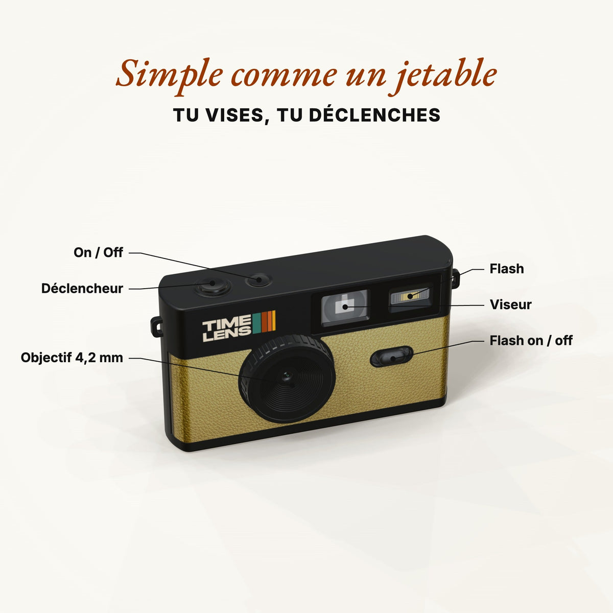 Appareil photo TimeLens® POP EDITION 80's Gold - TIME LENS - TL0201 -