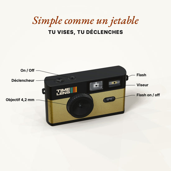 Appareil photo TimeLens® POP EDITION 80's Gold - TIME LENS - TL0201 -