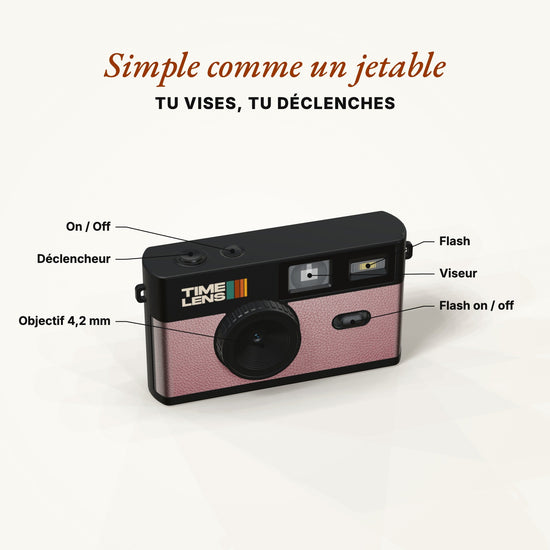 Appareil photo TimeLens® POP EDITION 80's PINK GOLD - TIME LENS - TL0202 -