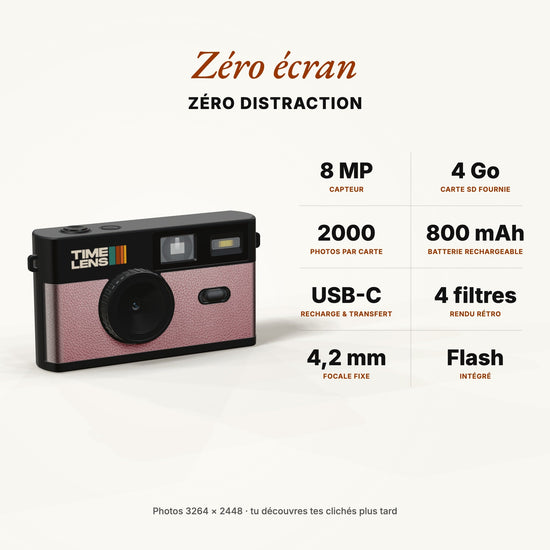 Appareil photo TimeLens® POP EDITION 80's PINK GOLD - TIME LENS - TL0202 -