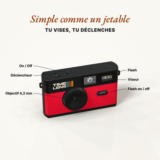 Appareil photo TimeLens® Rouge - TIME LENS - TL0107 -